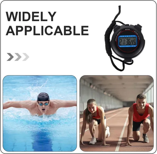 Vista 3 de Cronómetro deportivo digital con pantalla grande para entrenadores, funcionamiento silencioso, ligero, diseño portátil para natación, correr, yoga