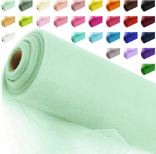 Vista 62 de Rollos de tela de tul, 54 pulgadas por 10 yardas (30 pies), cinta de tul para decoración de fiestas de boda, rollo de tela transparente en bobina