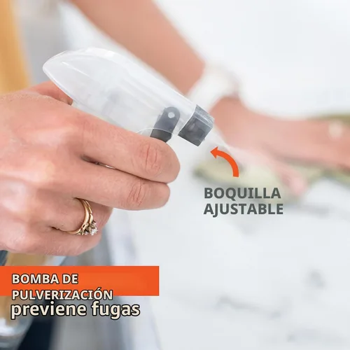 Vista 10 de Full Circle Botella de spray de vidrio lista para recargar, bambú, silicona, gris