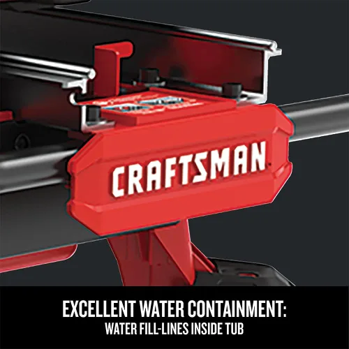 Vista 5 de CRAFTSMAN Cortador de azulejos V20, sierra para azulejos húmedos, carrito deslizante compacto, 7 pulgadas, inalámbrico, batería y cargador