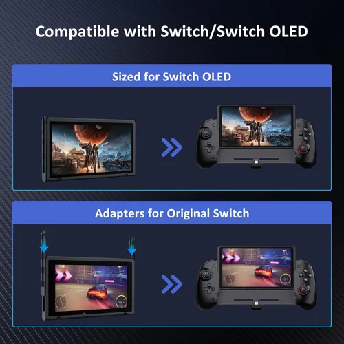 Vista 9 de NexiGo Gripcon de efecto Hall (sin deriva, sin zona muerta) con joystick de detección Hall para Nintendo SwitchSwitch OLED, modo de mano ergonómico