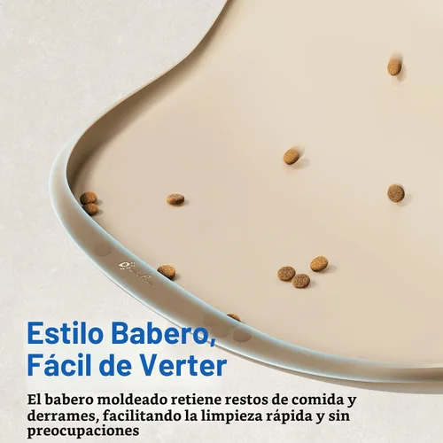 Vista 5 de DownyPaws Tapetes de comida para gatos para pisos, impermeables, sin BPA, tapete de silicona para comida de mascotas, tapete antideslizante