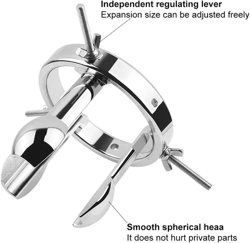 Vista 3 de Expansor anal de metal, dilatador anal ajustable, juguetes sexuales SM para hombres y mujeres, ensanchador anal vaginal