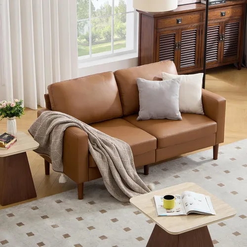 Vista 29 de Kingfun Silla decorativa, sillas de sala de estar, sillón de lectura de chenilla, de mediados de siglo con pie de madera maciza, decoración moderna