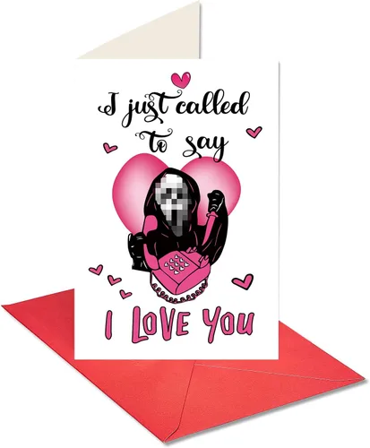 Vista 6 de Divertida tarjeta del día de San Valentín para novio, novia, marido, esposa, "I Called to Say I Love You", tarjeta de aniversario y cumpleaños