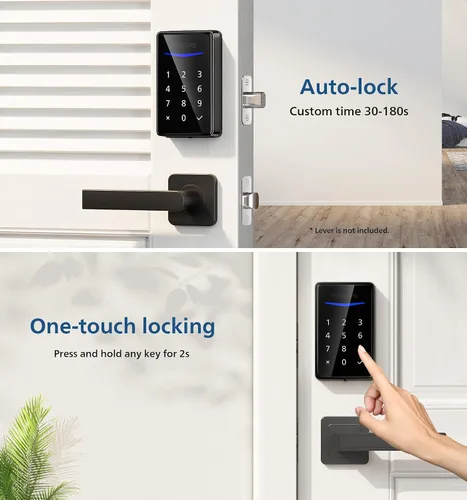 Vista 4 de Philips Cerradura de puerta de entrada sin llave, genera código único de forma remota no conectada, cerradura de cerrojo independiente con teclado