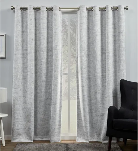 Vista 9 de Exclusive Home Burke - Par de paneles de cortinas 100 % opacas con ojales en la parte superior, 52 x 63 pulgadas, negro, juego de 2