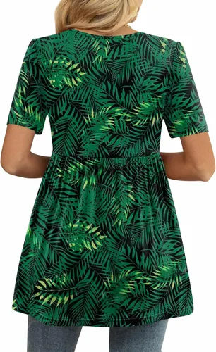 Vista 4 de Túnicas para mujer, estilo casual, manga corta, peplum