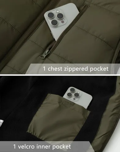 Vista 6 de Vcansion Chaleco acolchado con cuello alto casual para hombre