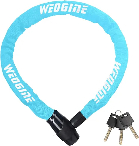 Vista 10 de Candado de cadena para bicicleta, candado de cadena de bicicleta antirrobo resistente, candados de seguridad de bicicleta de 2.72 pies con 3 llaves