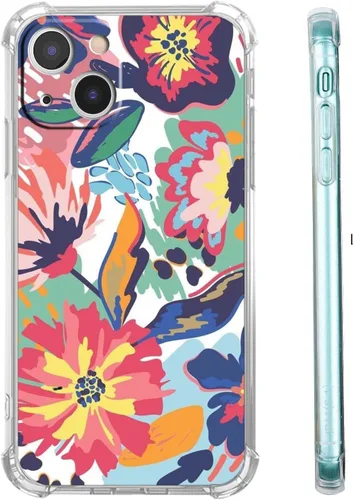 Vista 10 de Funda con diseño de flores de gato para iPhone 13 Mini, diseño estético de animales lindos, funda completa de TPU suave para iPhone 13 Mini Flor