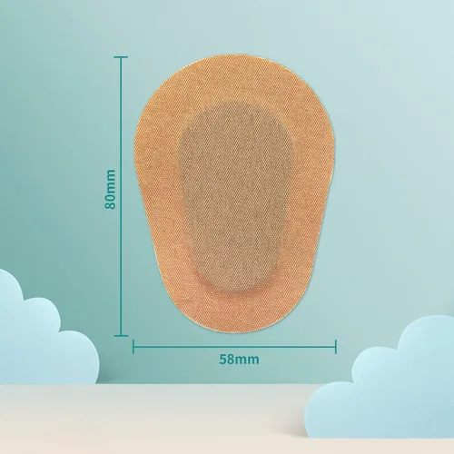 Vista 4 de 40 parches adhesivos beige para los ojos para adultos, vendajes de tela no tejida para los ojos, almohadillas cómodas y transpirables para niños