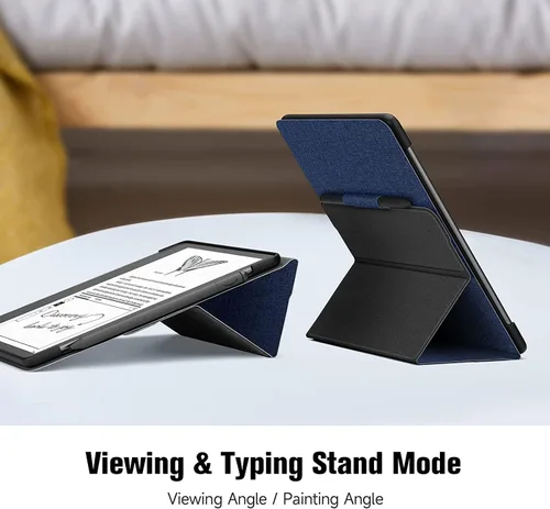 Vista 3 de Ayotu Funda con soporte para Kindle Scribe de 10.2 pulgadas (versión 2024/2022), apagado y encendido automático, funda de tela resistente de alta