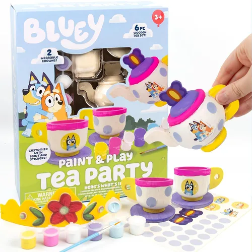 Vista 8 de Figurita de Bingo para Pintar Bluey, Figurita de Bingo de Cerámica para Pintar, Incluye 6 Pinturas Acrílicas, Pincel, Juguetes Bluey, Adornos