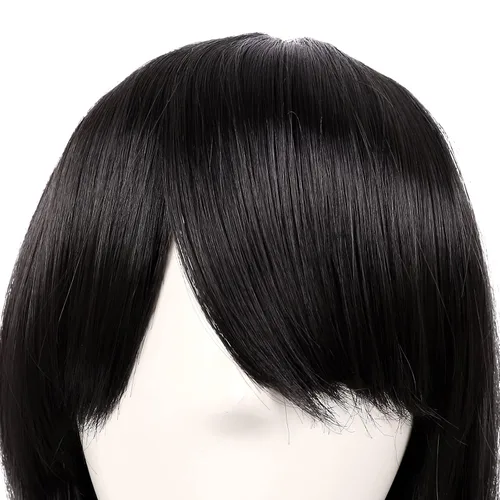 Vista 3 de MapofBeauty 28 pulgadas 70 cm largo rizado pelo extremos disfraz Cosplay peluca (negro)