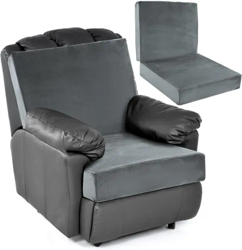 Vista 13 de HOMBYS Cojines de espuma para sillas reclinables para ancianos, almohadillas de silla de 4 pulgadas de grosor con soporte de respaldo para silla