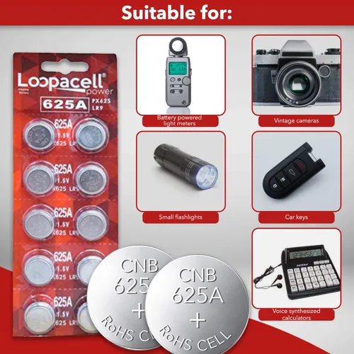 Vista 5 de LOOPACELL Batería alcalina 625A PX625A LR9 V625U PX625 - Batería alcalina de 1.5 V de larga duración para medidores de luz alimentados por