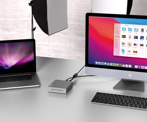 Vista 4 de Carcasa SSD Thunderbolt 3 de cuatro ranuras M.2 NVMe de 40 Gbps hasta 2800 MB/s compatible con Thunderbolt 2 compatible con M1 M2
