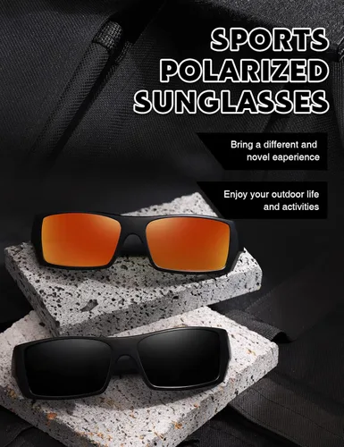 Vista 6 de TIANYESY Gafas de sol polarizadas para hombres y mujeres modernas retro deportivas rectangulares envolventes vintage protección de tiro