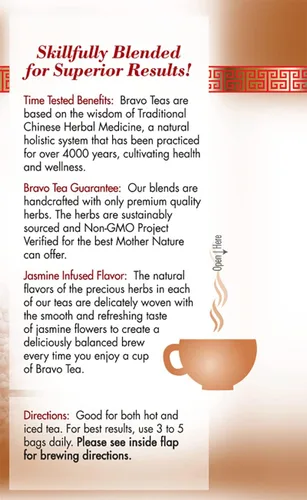Vista 5 de Bravo Tea Té de hierbas para el crecimiento del cabello, sin cafeína, 20 bolsas de té