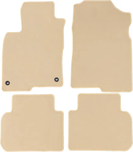 Vista 3 de IKON MOTORSPORTS, Alfombrillas compatibles con Honda Civic 2022-2026 y Acura Integra 2023-2026, juego de 4 alfombras de repuesto de nailon beige