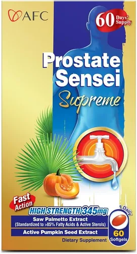 Vista 2 de AFC Japan Prostate Sensei Supreme - Suplemento de Saw Palmetto para hombres con ácidos grasos y esteroles - Apoya la función urinaria saludable