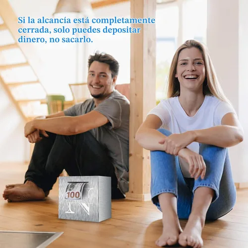 Vista 5 de Hucha de acero inoxidable grabada personalizada con nombre (4.7 pulgadas)