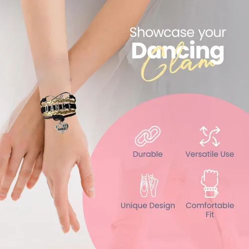 Vista 2 de Infinity Collection Pulsera de baile - Joyería de baile para niñas, regalo para recitales de baile, bailarines y equipos de baile