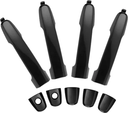 Vista 8 de Manija de puerta trasera para conductor y pasajero para 03-13 Toyota Corolla, RAV4/Highlander, Pontiac Vibe, 02-06 Camry, sin llavero, negro