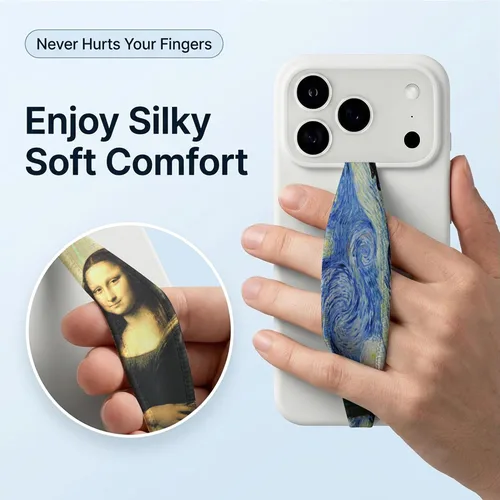 Vista 3 de Switchbands Correa de agarre para teléfono – Soporte reversible para teléfono, correa de mano delgada y elástica suave anticaída, ajuste universal