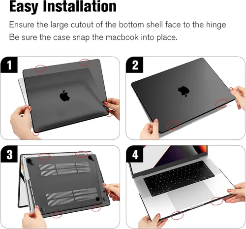 Vista 7 de Fintie Carcasa rígida para MacBook Pro de 16 pulgadas, color negro cristal Chip A3428 A3429 A3403 A3186 A2991 A2780 A2485 (2021-2026)