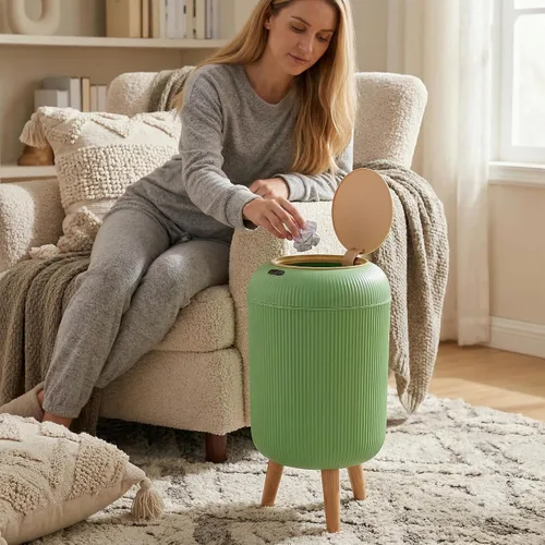 Vista 30 de Pukomc Papelera con sensor inteligente, conveniente e higiénico, fácil de usar, sensor de tecnología, impermeable, papelera de plástico para cocina