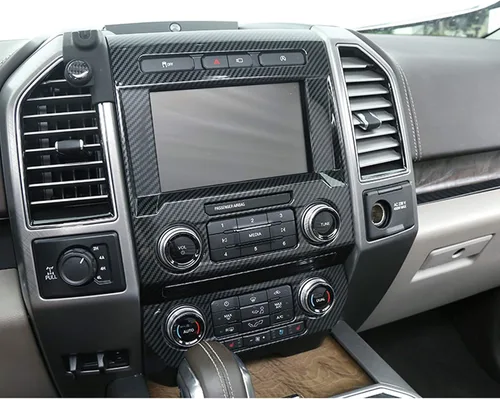 Vista 2 de Keptrim Para F150 ABS Fibra de Carbono Consola Central Trim para Ford F150 2015 2016 2017 2018 2pcs