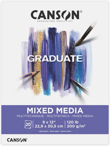 Vista 8 de Canson Graduate - Bloc de medios mixtos en tono gris, plegable, 5.5 x 8.5 pulgadas, 20 hojas Papel de artista para adultos y estudiantes