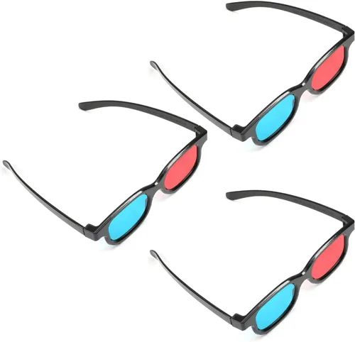 Vista 8 de Othmro Gafas de estilo 3D duraderas, gafas de visión 3D, gafas de juego de películas 3D, gafas de juego de películas rojo-azul, gafas 3D, marco