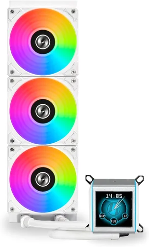 Vista 3 de Lian Li GA Galahad II 360- Asetek 8ª generación - Pantalla LCD IPS de 2.88 pulgadas - Grabación de pantalla para videos y fotos - Ventiladores