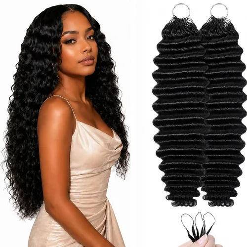 Vista 38 de Human Braiding Hair for Boho Braids 20inch Curly Wave Bulk Bundles 1B (A)1B