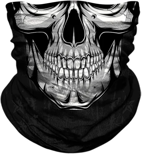 Vista 3 de Máscara de calavera, pañuelo para el cuello, gorro, bufanda mágica, diadema para protección de polvo, sol y viento