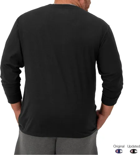Vista 2 de Champion Camiseta para hombre, camiseta clásica de manga larga, cómoda, suave para hombres regulares o grandes y altos