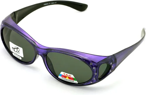 Vista 4 de V.W.E. Gafas de sol polarizadas para mujer, con diamantes de imitación, marco rectangular, con forma de corazón, 2.36 pulgadas