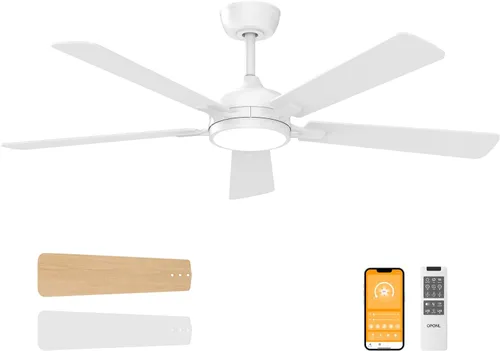 Vista 36 de OPONL Ventilador de techo de 52 pulgadas con luz y control remoto Negro