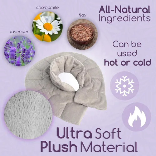 Vista 2 de Bed Buddy Almohadilla térmica para microondas y envoltura refrescante para el cuello, envoltura cómoda para cuello y hombros, apta para microondas
