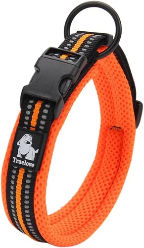 Vista 10 de Creation Core Collar reflectante para perro con anillo de malla transpirable, suave acolchado de nailon ajustable, collar para mascotas, 0.6 Negro