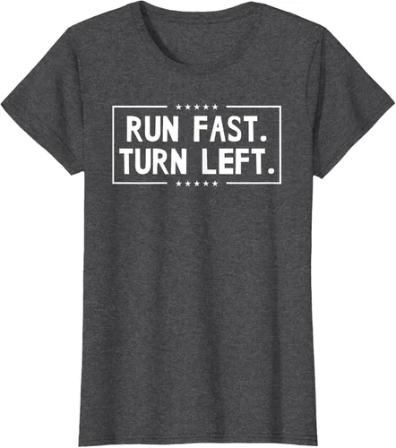 Vista 4 de Run Fast Turn Left - Camiseta para correr de pista y campo