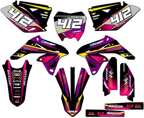 Vista 16 de 2010-2018 RMZ 250 Surge Black Senge Kit de base gráfica compatible con Suzuki