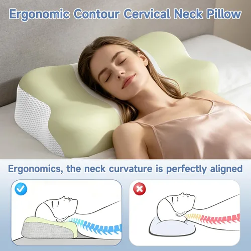 Vista 11 de Almohada cervical para el cuello de espuma viscoelástica ergonómica de un