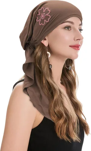 Vista 10 de ZLYC Gorro de quimioterapia para la cabeza preatado, gorro ligero para Verde (Lace Green)