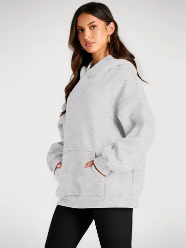 Vista 117 de Trendy Queen - Sudaderas extragrandes con capucha para mujer, suéteres de manga larga, sin botones, de vellón, de otoño, ropa de invierno