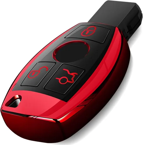 Vista 18 de Intermerge para funda de llavero Mercedes Benz, funda de llave de TPU suave premium compatible con Mercedes Benz C E S M CLS CLK G Class, llave Azul