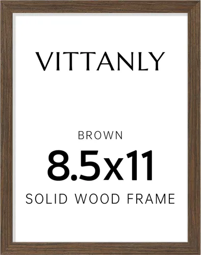 Vista 153 de Vittanly - Marco de fotos de 4 x 6 pulgadas de madera maciza con plexiglás, incluye paspartú de 3,5 x 5, para colgar en la pared o poner sobre una